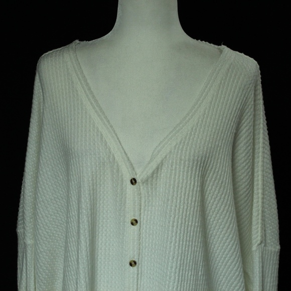 Urban Outfitters ; Out From Under | White Jojo Oversize Thermal Button Front | L - Picture 2 of 14